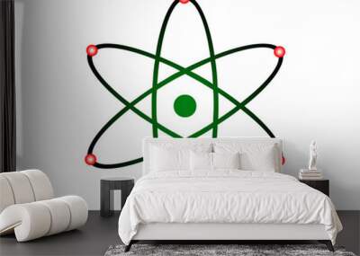 3D model of Atom or 3D diagram of atom. Structure of Atom isolated on white background  Wall mural