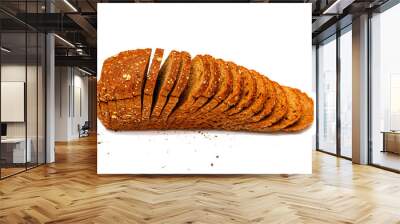 Fresh sliced multigrain bread isolated on white background. Wall mural