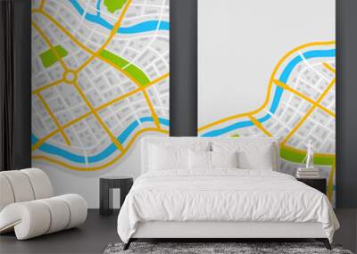 Abstract city map banners. Wall mural