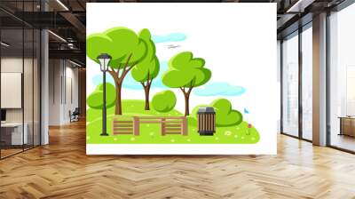 Background with beautiful summer or spring city park. Wall mural