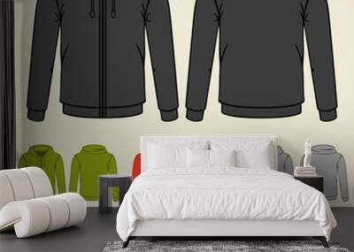 Set of templates colored sweatshirts for men. Wall mural