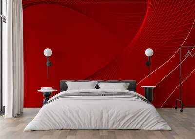 Abstract dark red maroon modern decorative stylish wave banner background vector. Wall mural