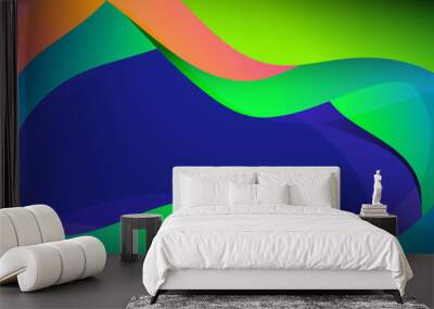 abstract green blue purple background with lines for ads, banner. Wall mural