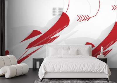 Abstract white and red background Wall mural