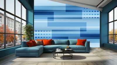 Geometrical background with blue shapes. Wall mural