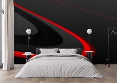 Modern red and black background vector Wall mural