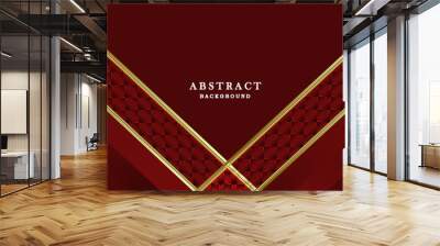 Modern red gold background vector Wall mural