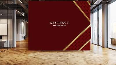 Modern red gold background vector Wall mural