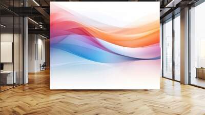 Abstract vector white background, wavy lines of light flow for the design of a brochure Created by AI. Wall mural