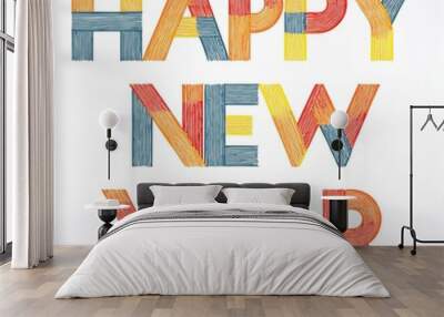 happy new year celebration design Wall mural