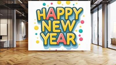 happy new year celebration design Wall mural