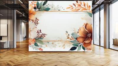 Invitation card floral design template Wall mural