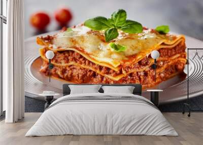 Italian traditional lasagne with bolognese sauce Wall mural