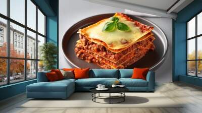 Italian traditional lasagne with bolognese sauce Wall mural