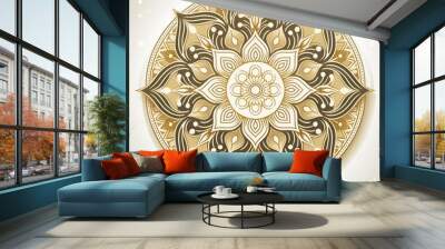 Mandala art design also called rangoli, decorative elements on white background Wall mural