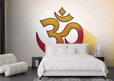 Om or Aum sign and symbol of hinduism Wall mural