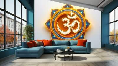 Om or Aum sign and symbol of hinduism Wall mural