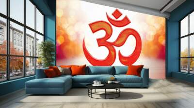 Om or Aum sign and symbol of hinduism Wall mural