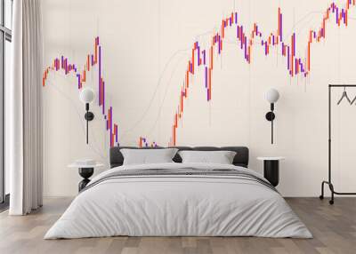 Chart background, currency exchange illustration Wall mural