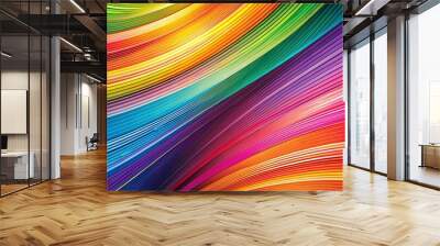 Abstract colorful lines wallpaper background with vibrant hues and dynamic patterns Wall mural