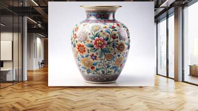 Elegant ceramic vase with intricate floral design perfect for home decor Wall mural