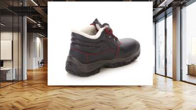 Black man's boot with red lace. Wall mural