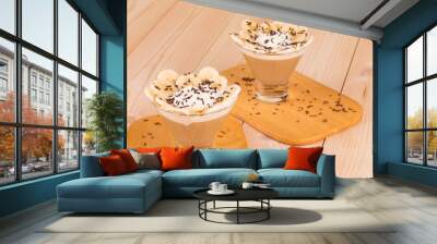 Delicious banana dessert. Wall mural