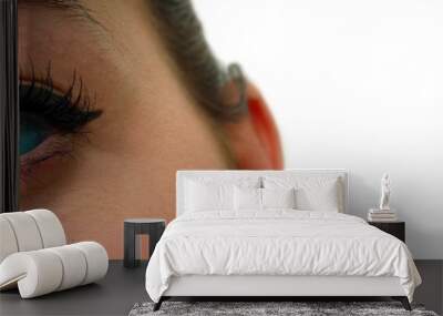 Blue Female Eye Background Wall mural