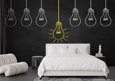 Chalkboard Light Bulbs Wall mural