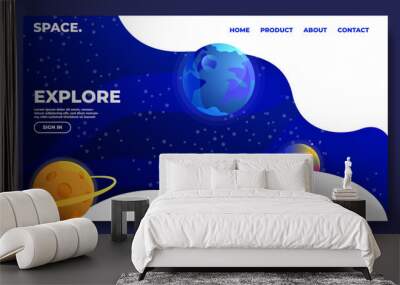 Space and planet creative and modern website design Wall mural