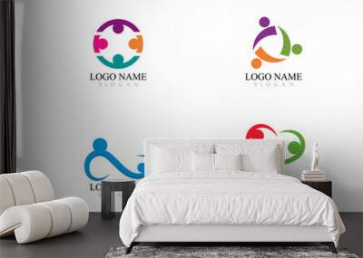 Adoption and community care Logo template vector  icon  Wall mural