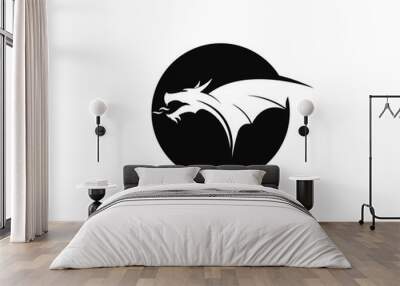 Dragon logo vector template icon vector ilustration Wall mural