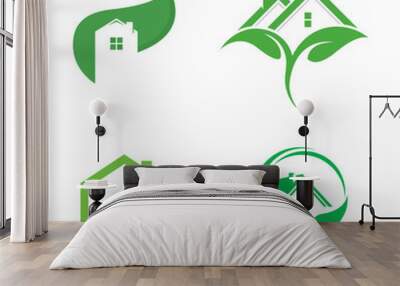 Eco friendly home logo vector icon illustration Wall mural