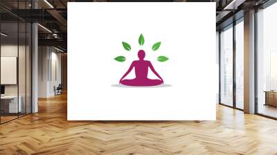 Meditation yoga logo template vector icon design  Wall mural