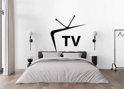 TV logo design flat icon Wall mural