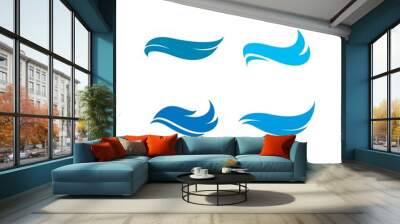 Water Wave symbol and icon Logo Template Wall mural