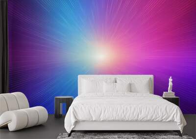 Gradient big bang effect bright galaxy sky abstract background Wall mural