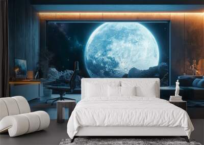 Luxurious home office design with sleek materials and beautiful lighting picture Wall mural