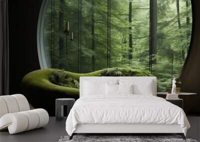 Luxury furniture green relax sofa forest environment wallpaper Wall mural