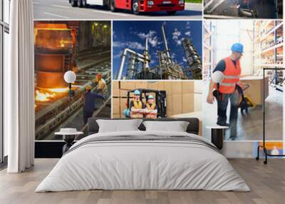 Collage Industriejobs Wall mural