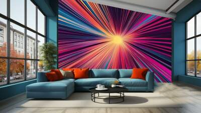 Striking concentric line burst background flat design for bold and dynamic energy with smooth gradient transitions Wall mural