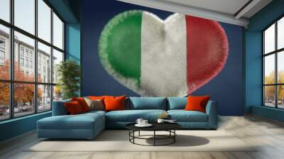 Bandiera Cuore Italiano. Immagine 3D Wall mural