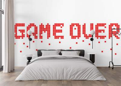 breaking up pixel game over text Wall mural