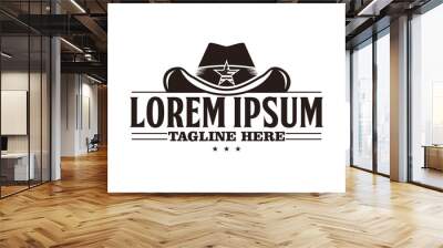 HAT COWBOY VECTOR LOGO TEMPLATE Wall mural