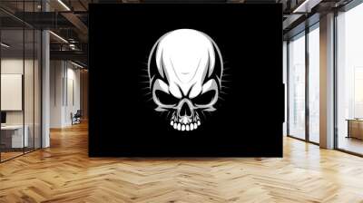 Human skull head cartoon character vector image Wall mural