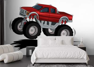 monster truck off road illustration vector Wall mural