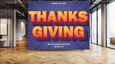 Thanksgiving editable text effect comic style Wall mural