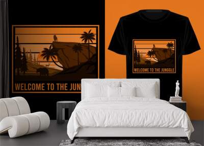 Welcome to the jungle retro vintage t shirt design Wall mural