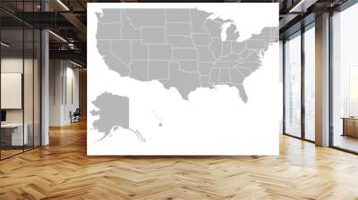 Rhode island highlighted on USA political map. Gray background. Wall mural