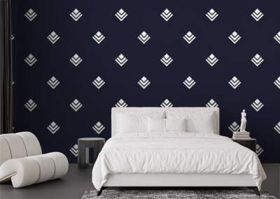 Square diamond print on dark blue background vector Wall mural